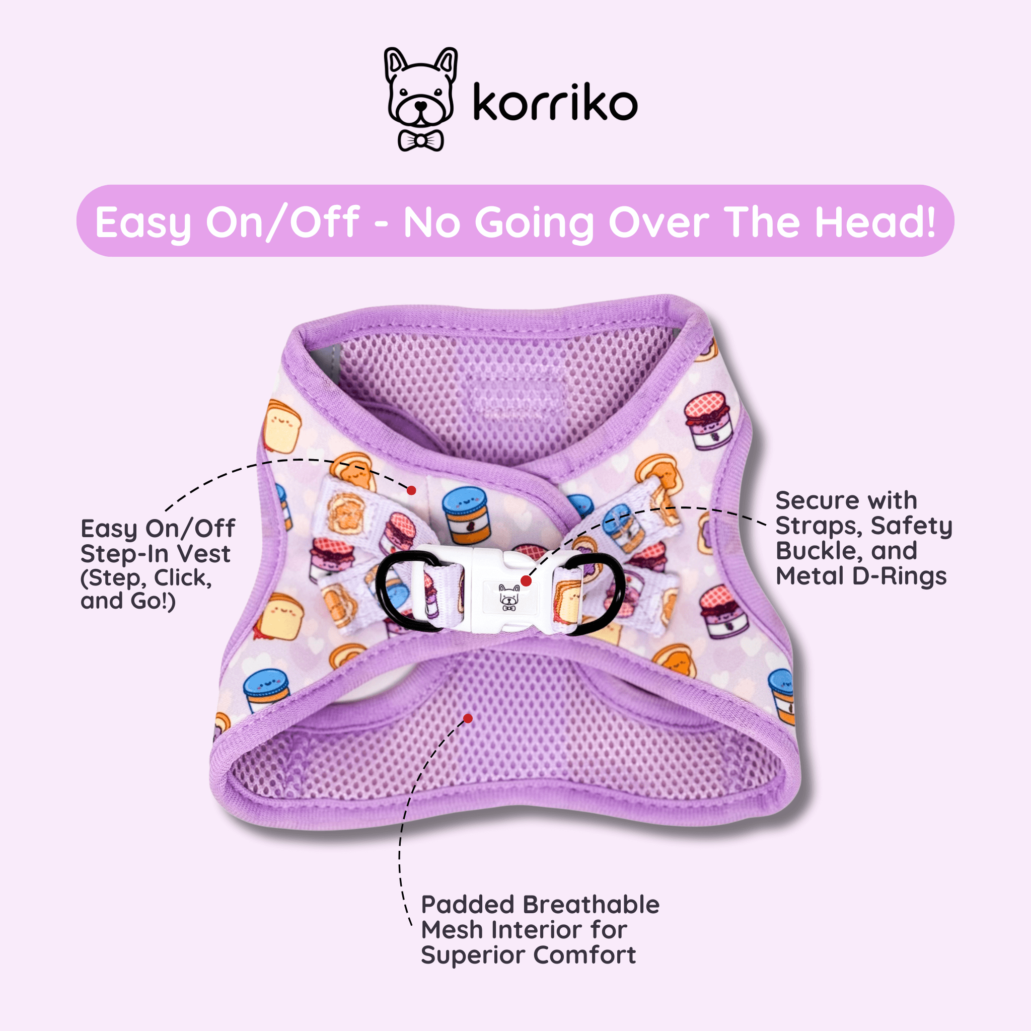 Step-In Dog Harness - Peanut Butter Jelly