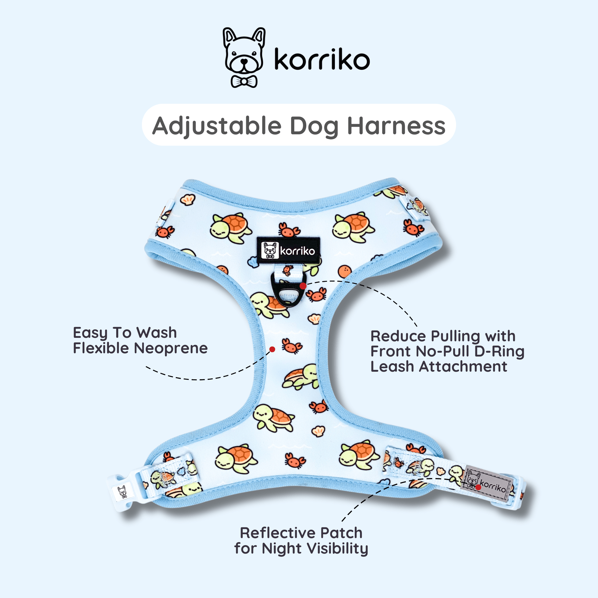 Adjustable Dog Harness - Under The Sea
