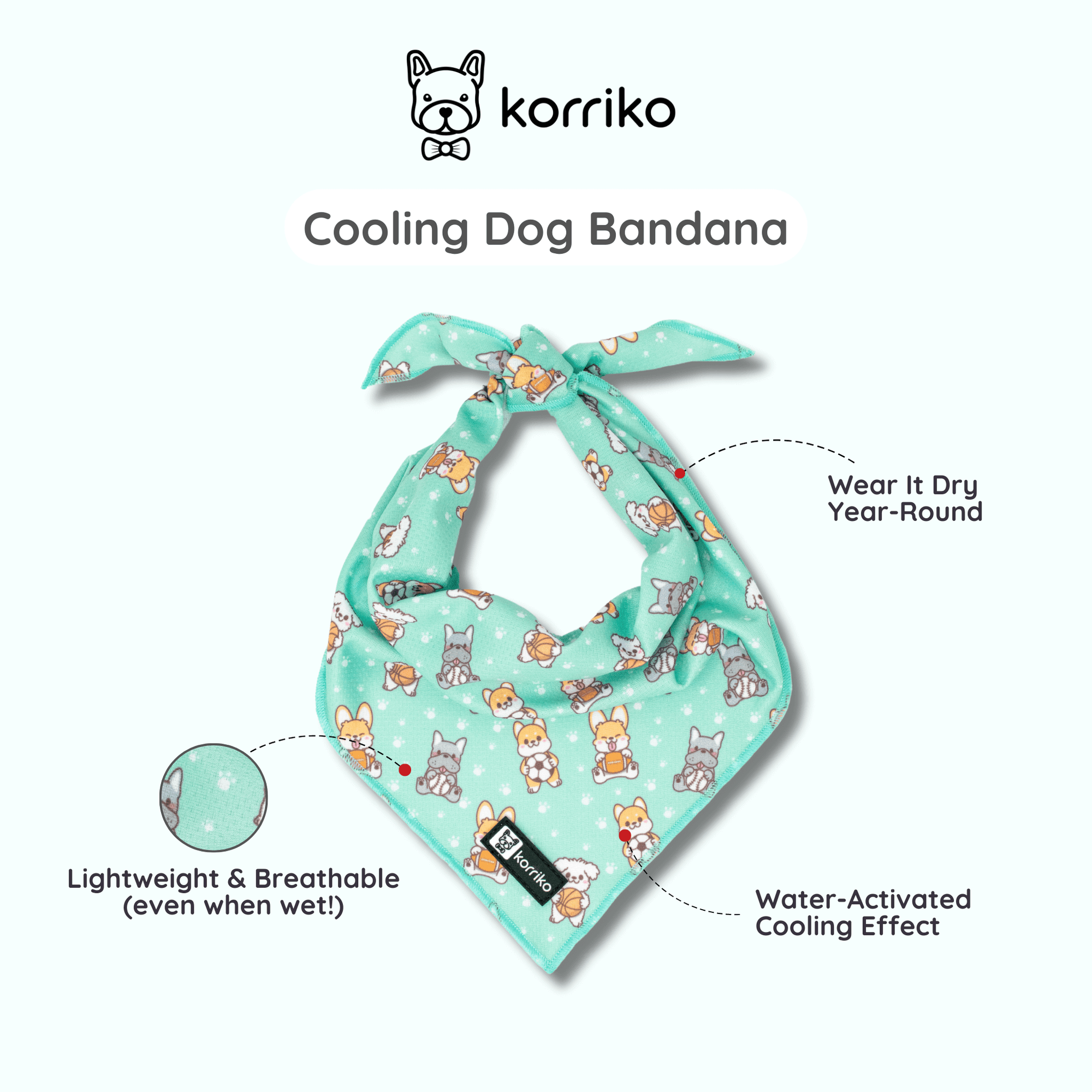 Cooling Dog Bandana - Dream Team (Final Sale)
