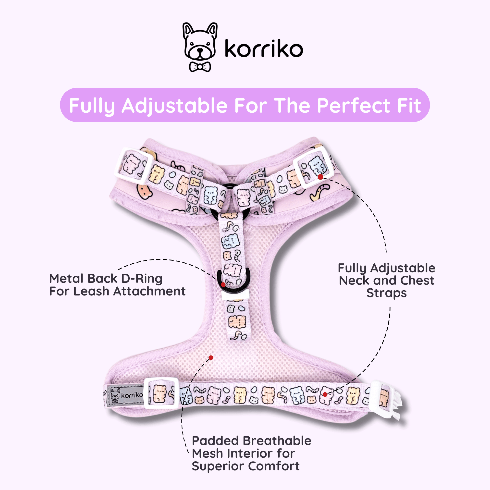 Adjustable Dog Harness - Gummy Bear (SECONDS - FINAL SALE)
