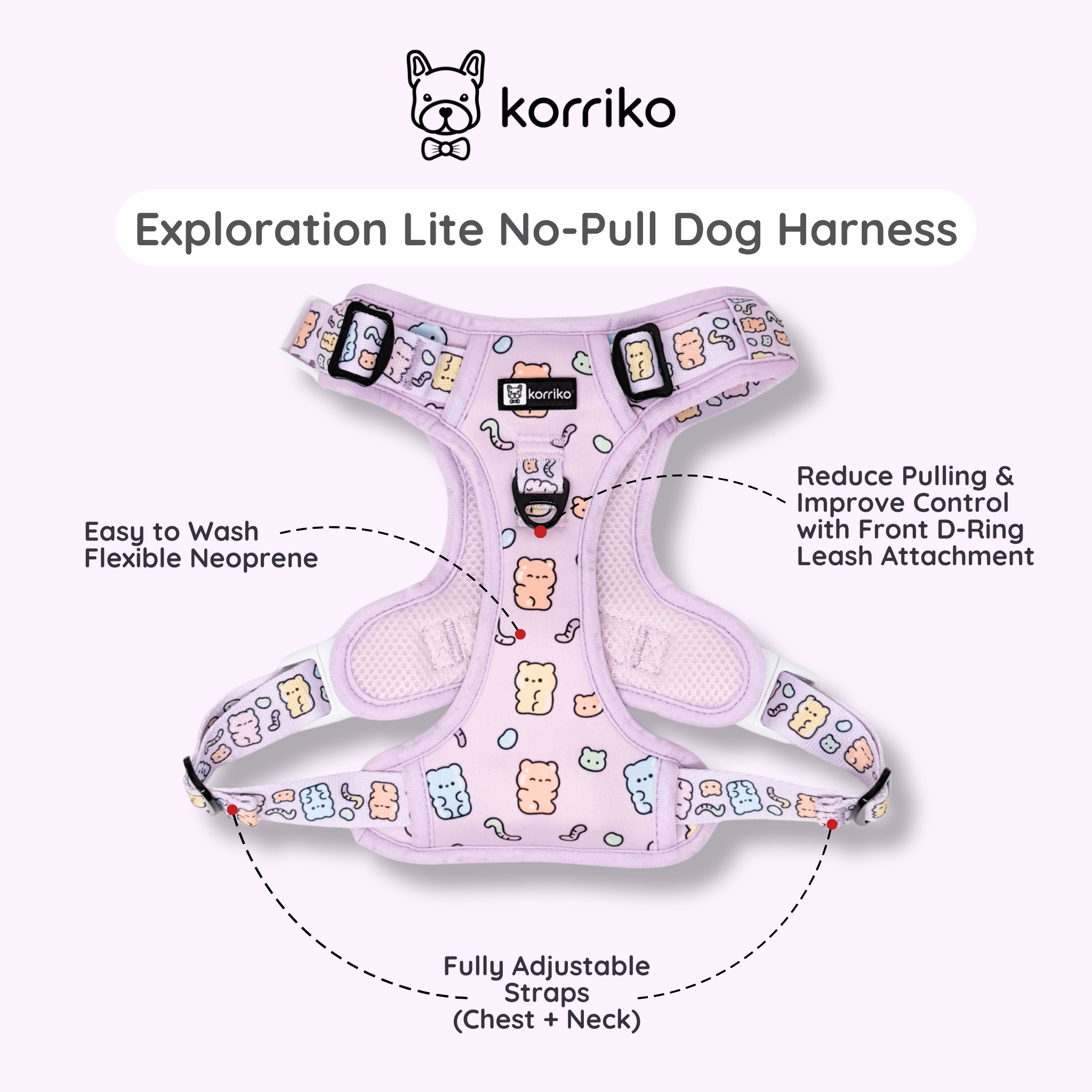 Starter Walk Kit - Exploration No-Pull Harness - Gummy Bear (3-Piece)