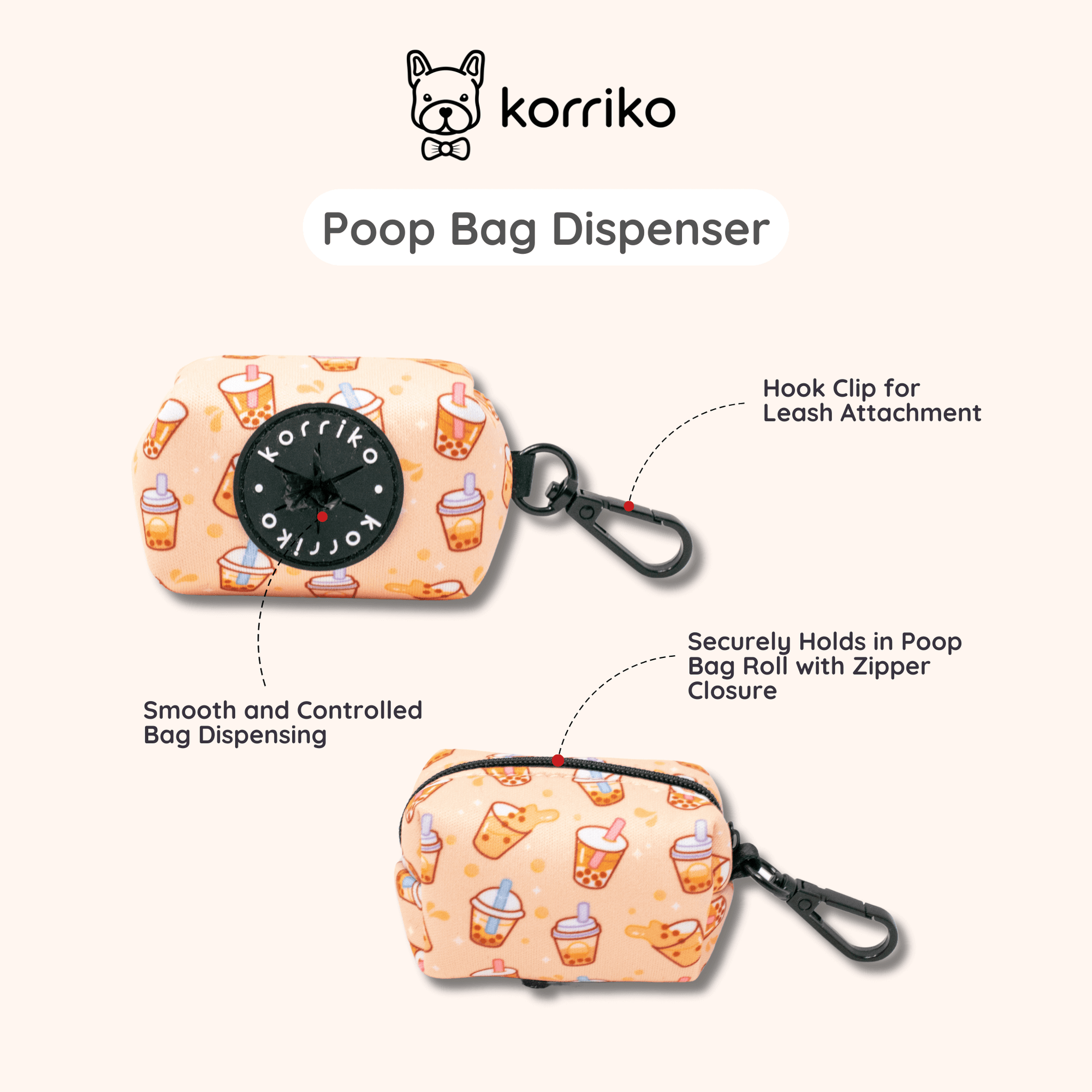 Poop Bag Dispenser - Milk Tea