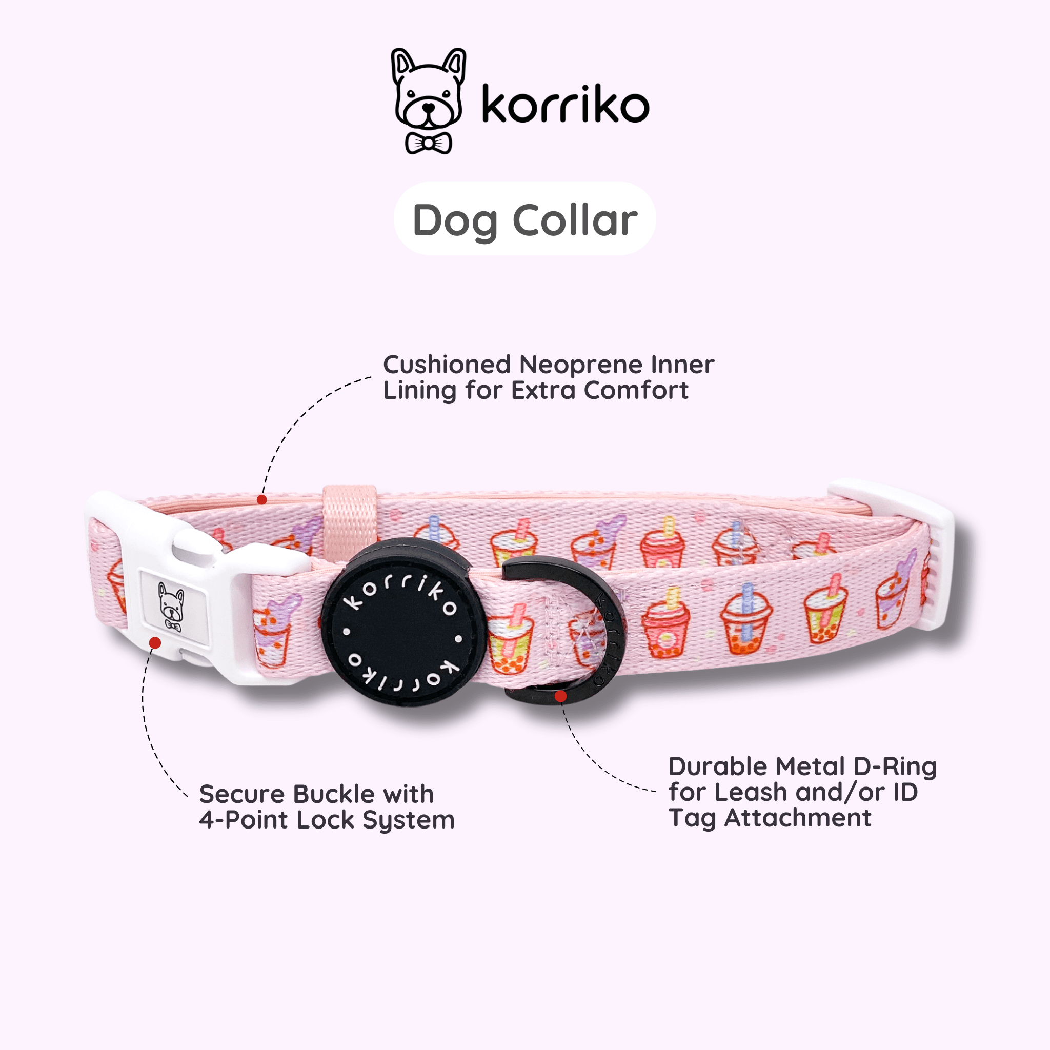 Dog Collar - Taro Milk Tea