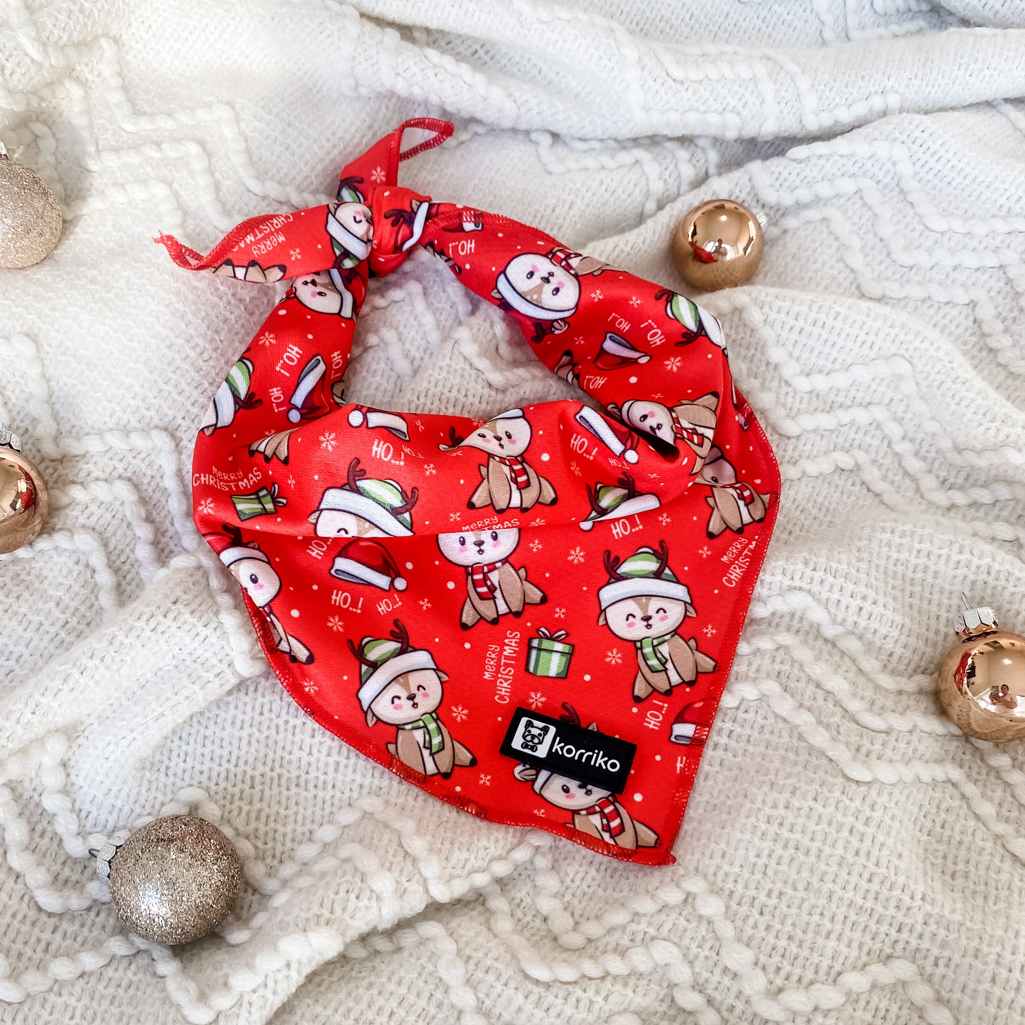 Cooling Dog Bandana - Christmas Reindeer (Final Sale)